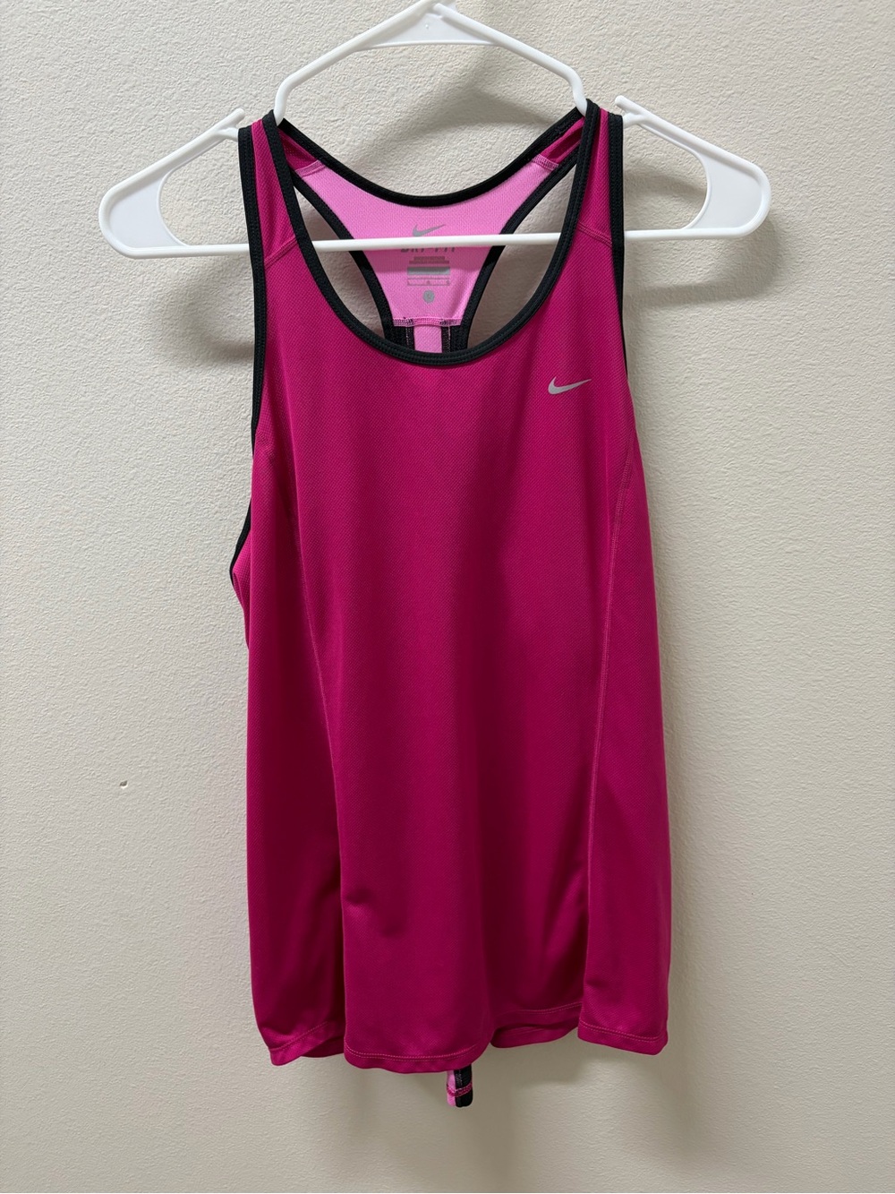Nike Women's Hot Pink Racerback Tank with Black Trim